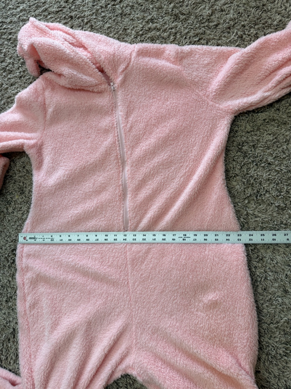 Ladies zip up teddy bear Plush Hooded One-Piece loungewear - bubble gum Pink(xxl - Picture 11 of 14